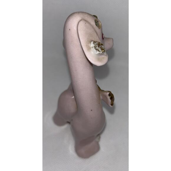 Vtg THAMES MCM Pink Porcelain Dog Spaghetti Trim Japan 1950s - Picture 6 of 7